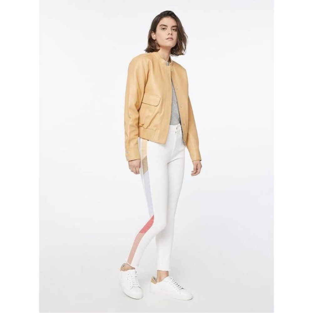 NEW FRAME Color block / Blanc Panel Le High Skinny Jeans
